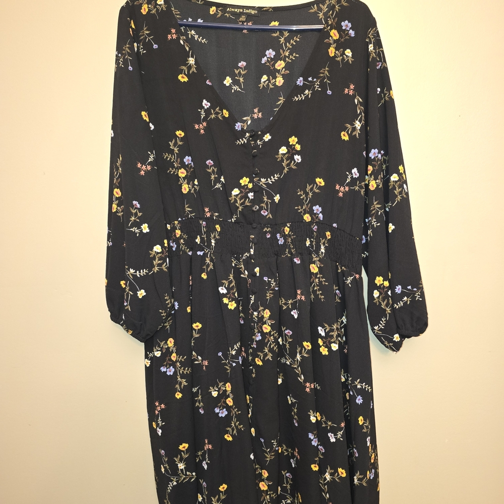 Floral Black Dress
